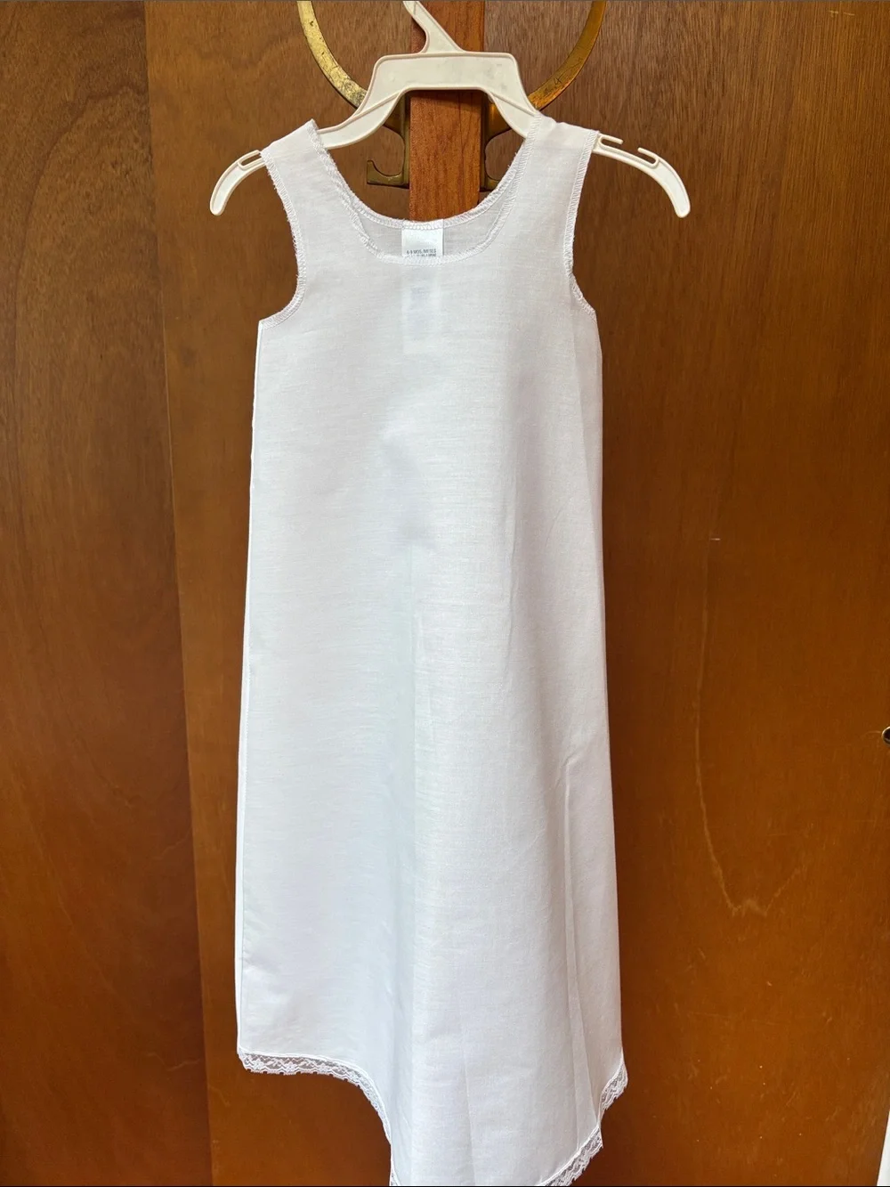 Christening gown long  6-9 months. White cotton / polyester